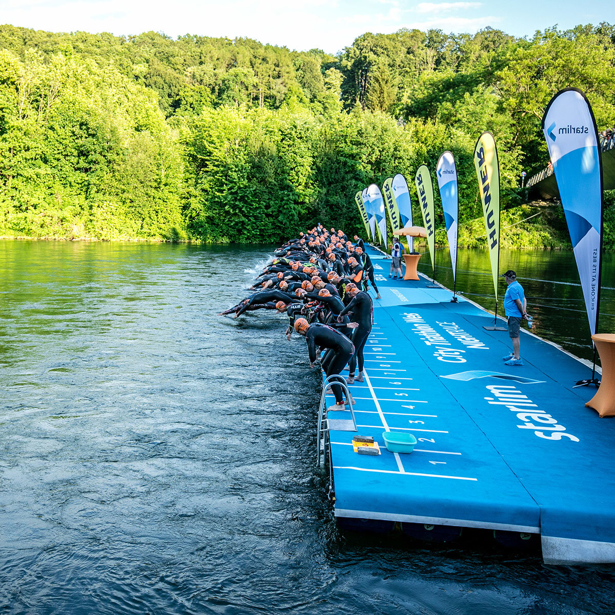 Massenstart in die Traun