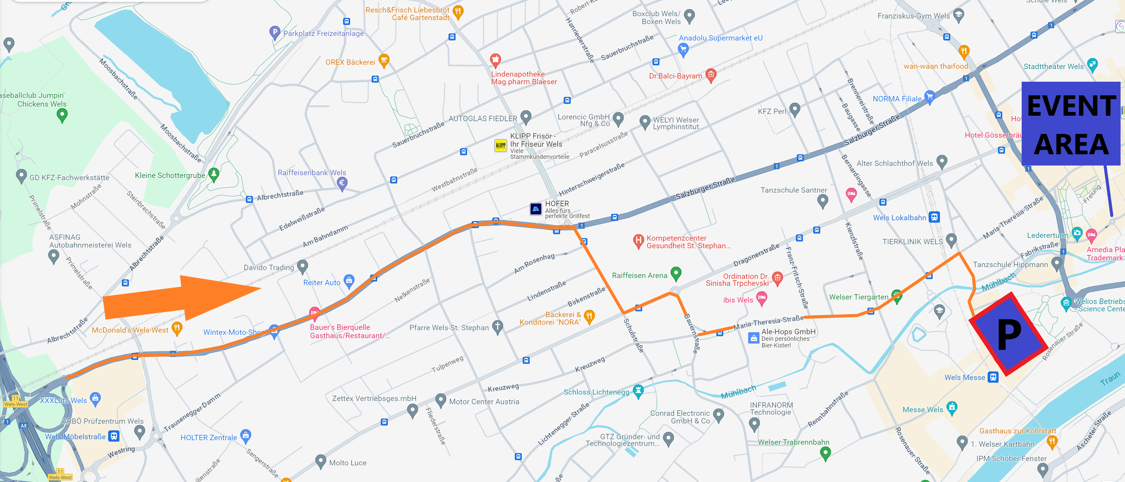 Lageplan zur Anreise mit dem Auto