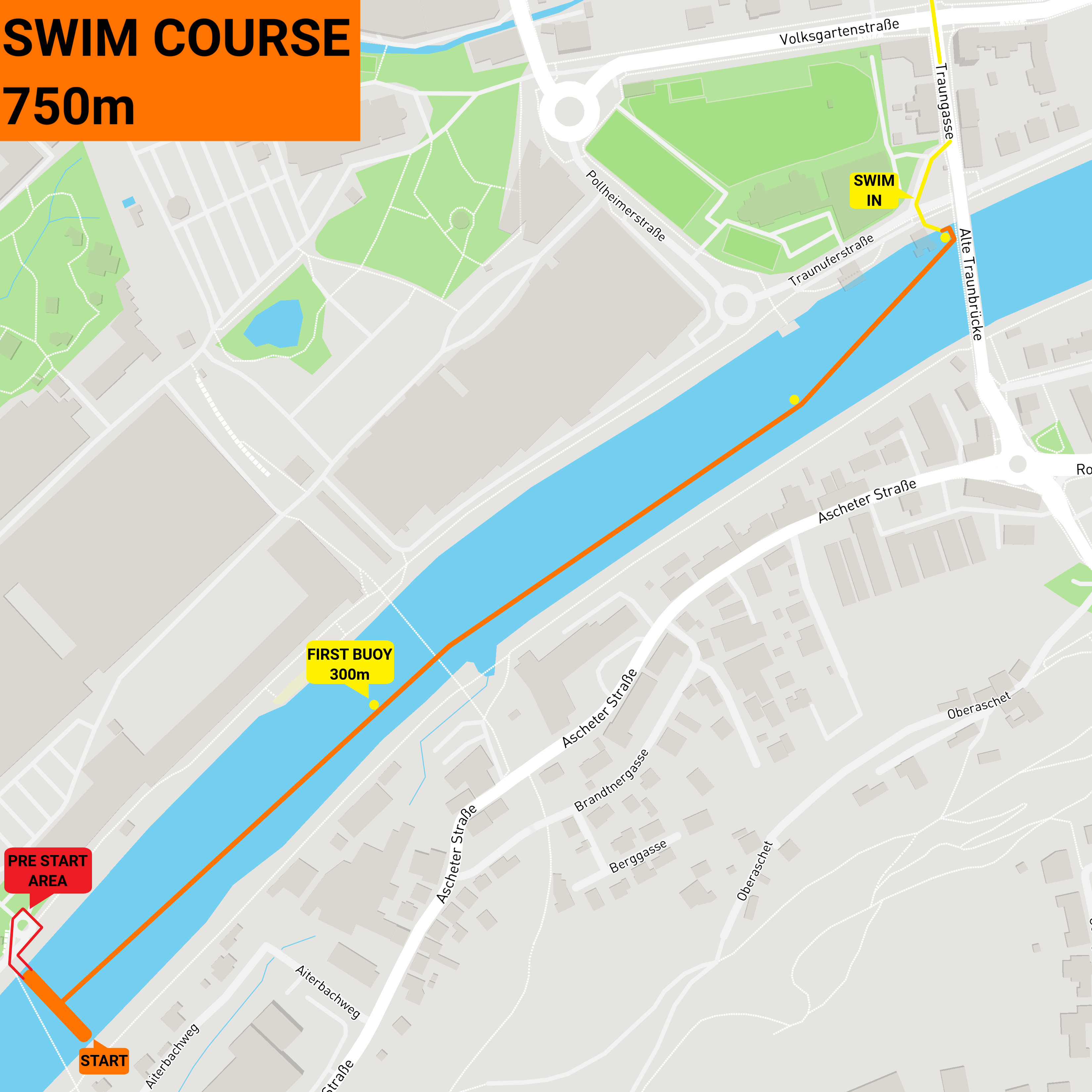 Schwimmstrecke Open und Fun Races